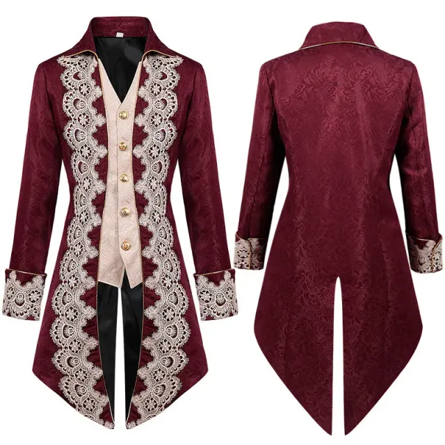 Men's Lace Tailcoat Victorian Gothic Stage Costume detail 7