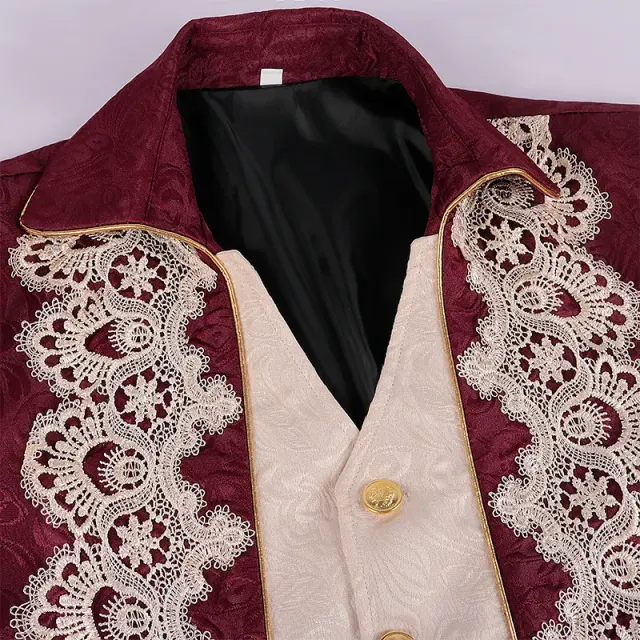 Men's Lace Tailcoat Victorian Gothic Stage Costume detail 8