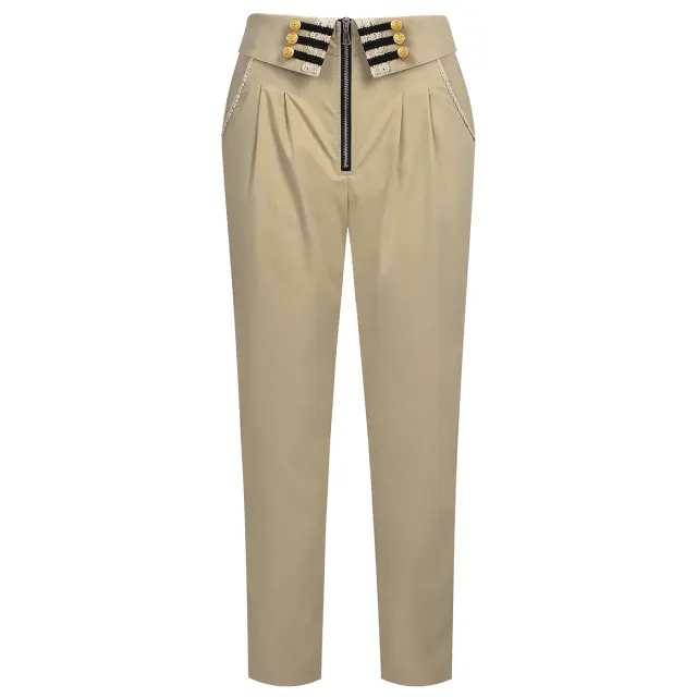 Men's Medieval Baroque Gold-Button High-Waist Cosplay Pants detail 1