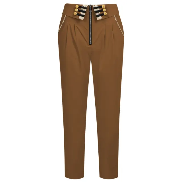 Men's Medieval Baroque Gold-Button High-Waist Cosplay Pants detail 13