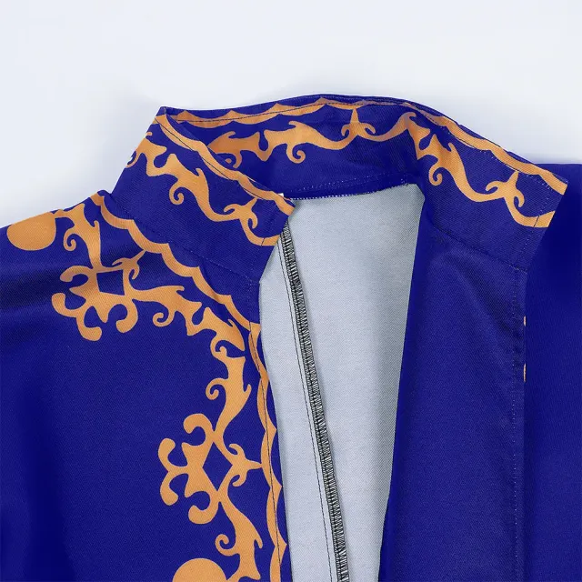 Men's Medieval Court Print Prince Coat for Halloween Cosplay detail 18