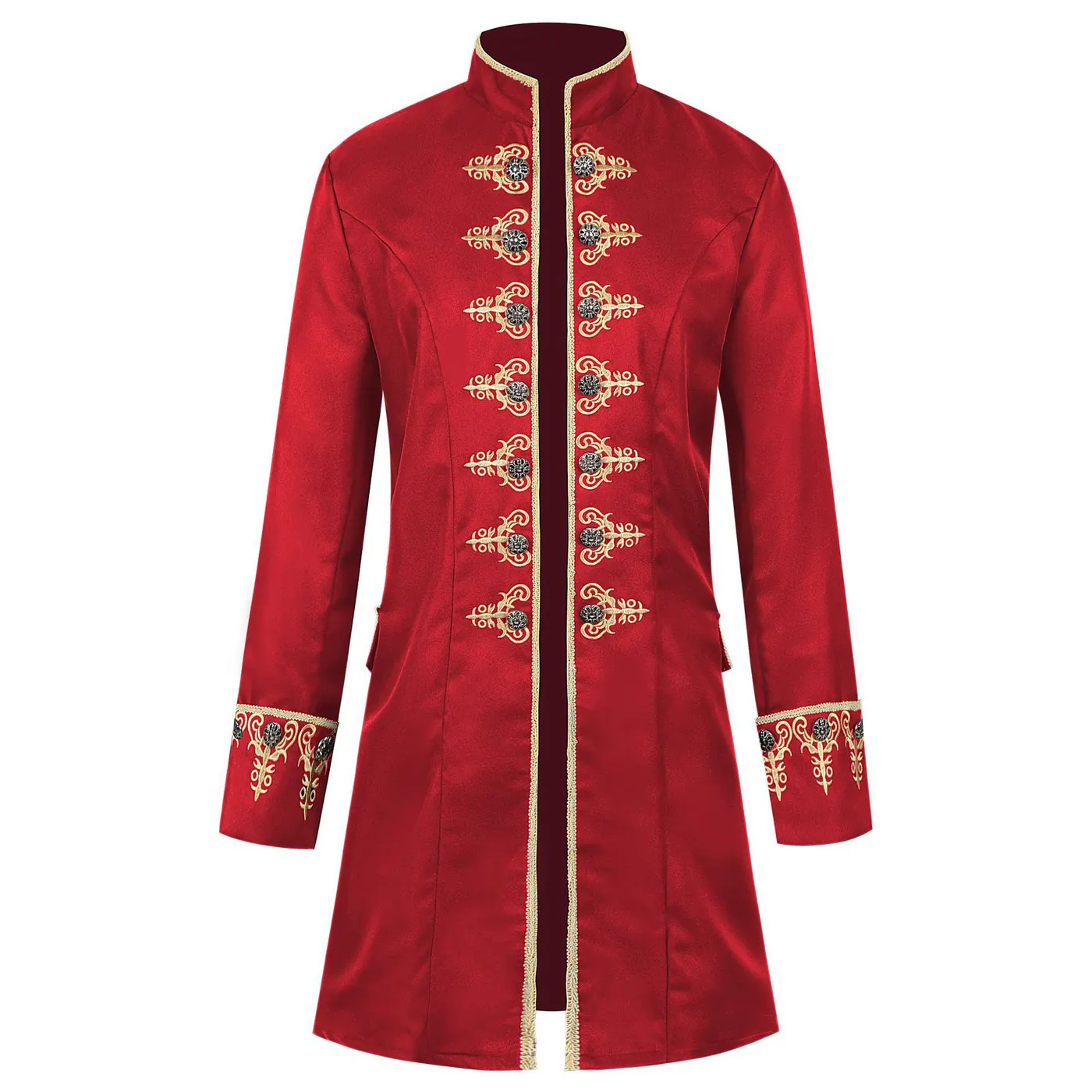 Men's Medieval Embroidered Court Coat for Cosplay Stage detail 1