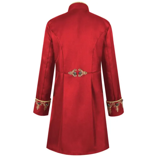 Herren-Hofjacke im Mittelalter-Stil mit Stickerei für Cosplay und Bühne Detail 2