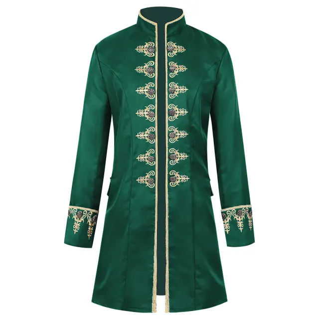 Herren-Hofjacke im Mittelalter-Stil mit Stickerei für Cosplay und Bühne Detail 5