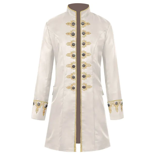 Herren-Hofjacke im Mittelalter-Stil mit Stickerei für Cosplay und Bühne Detail 7