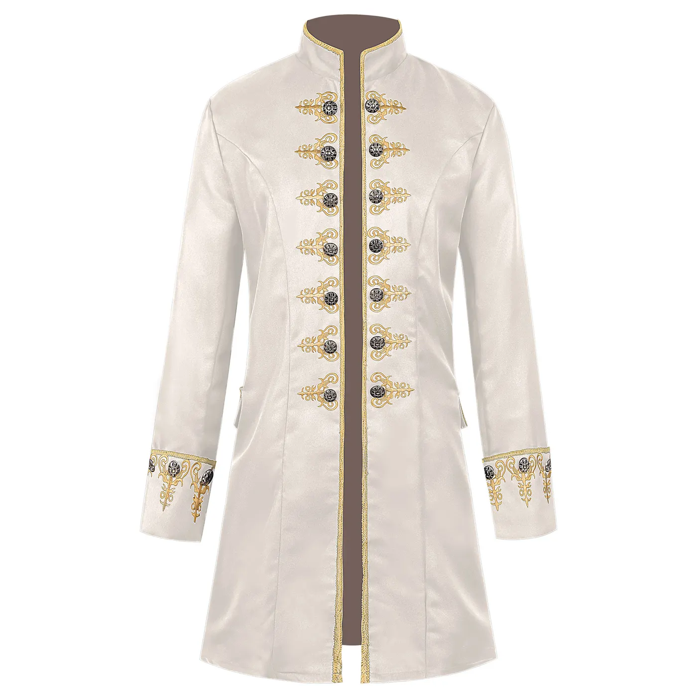 Men's Medieval Embroidered Court Coat for Cosplay Stage detail 7