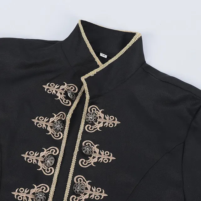 Herren-Hofjacke im Mittelalter-Stil mit Stickerei für Cosplay und Bühne Detail 9