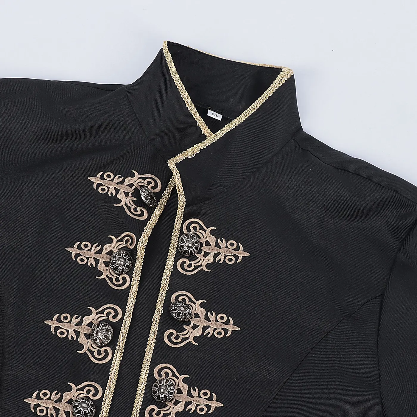 Men's Medieval Embroidered Court Coat for Cosplay Stage detail 9
