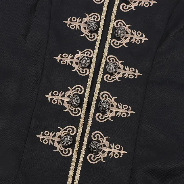 Herren-Hofjacke im Mittelalter-Stil mit Stickerei für Cosplay und Bühne Detail 10