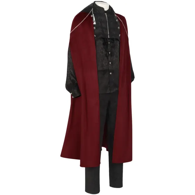 Men's Medieval Frock Coat Shirt Pants Cosplay Set detail 3