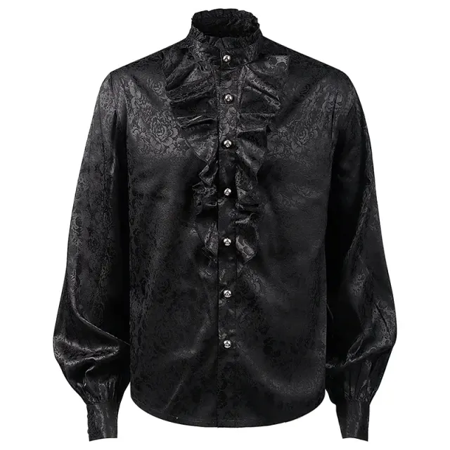 Men's Medieval Frock Coat Shirt Pants Cosplay Set detail 7