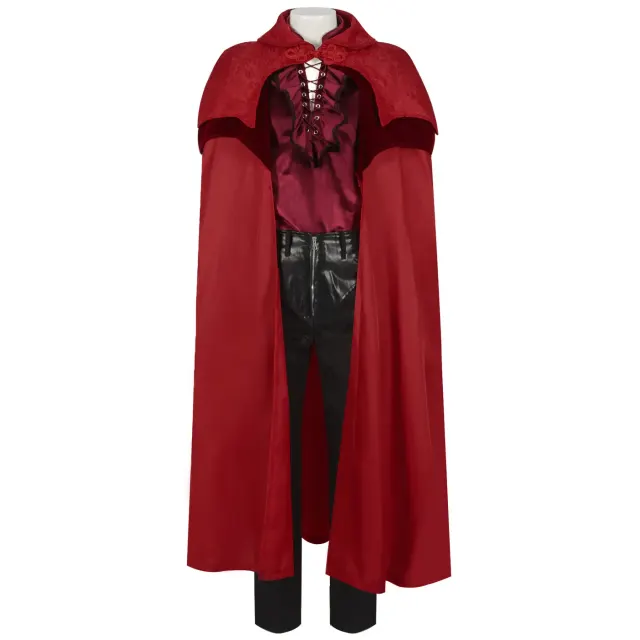 Men's Medieval Frock Coat Shirt Pants Cosplay Set detail 12
