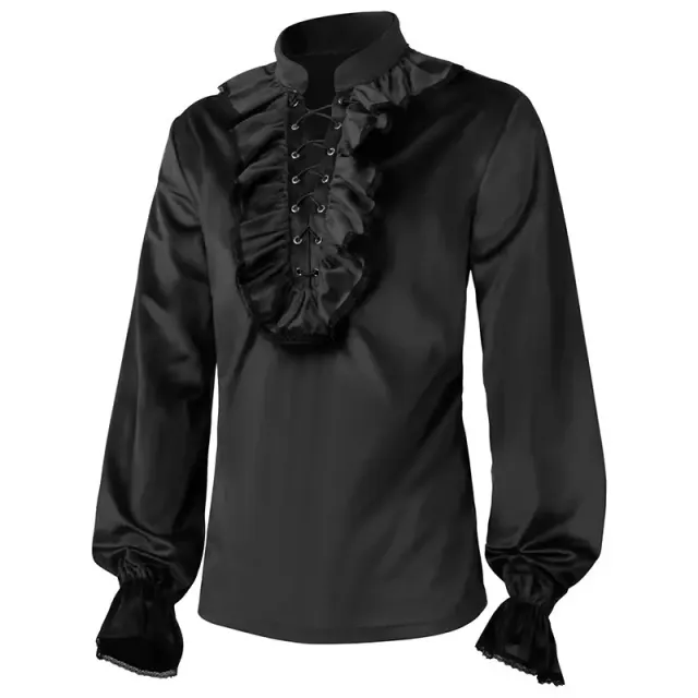 Men's Medieval Frock Coat Shirt Pants Cosplay Set detail 20