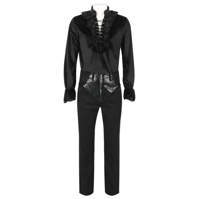 Men's Medieval Frock Coat Shirt Pants Cosplay Set detail 22