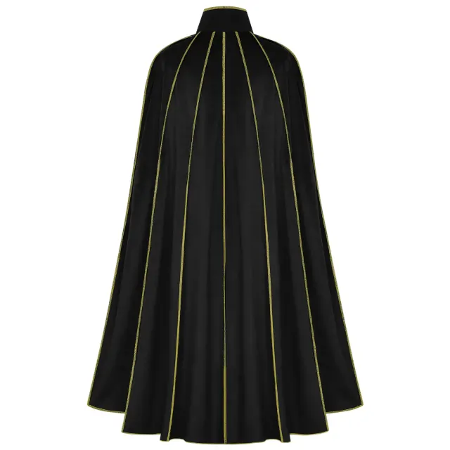 Men's Medieval Gold-Trim Long Cape for Halloween Cosplay detail 20