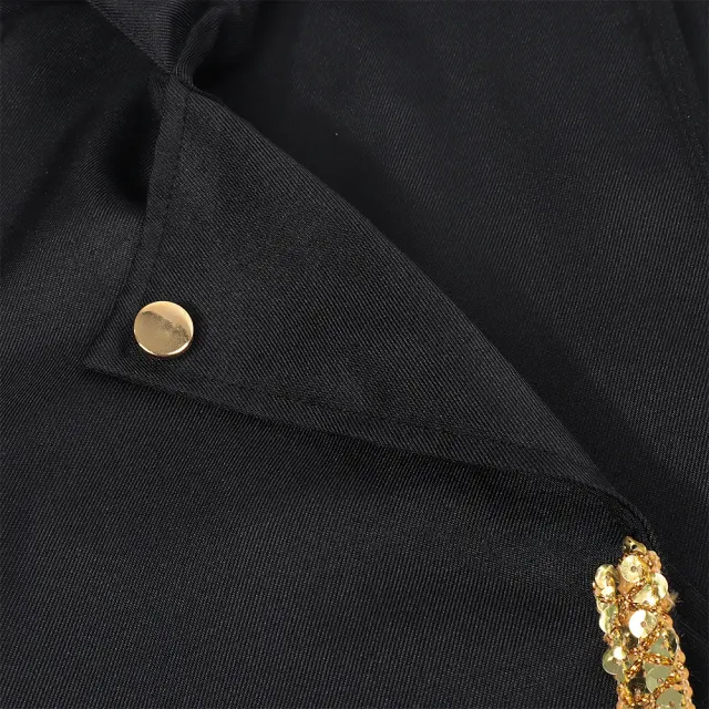 Men's Medieval Gold-Trim Tailcoat Halloween Cosplay Costume detail 5