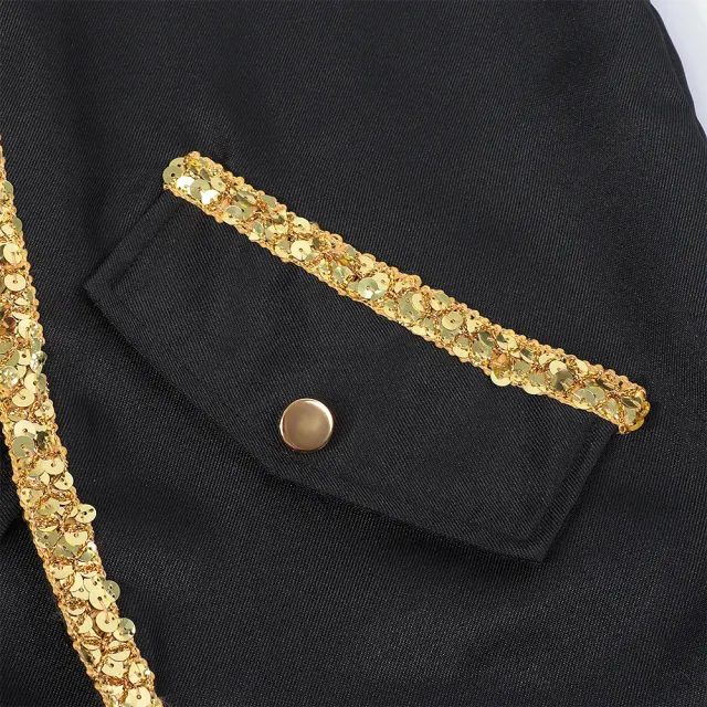 Men's Medieval Gold-Trim Tailcoat Halloween Cosplay Costume detail 8