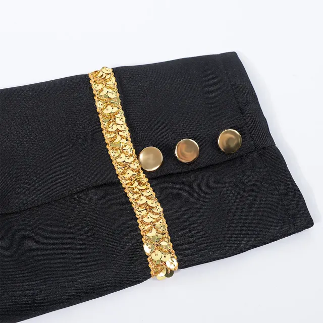 Men's Medieval Gold-Trim Tailcoat Halloween Cosplay Costume detail 9