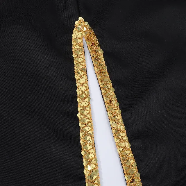 Men's Medieval Gold-Trim Tailcoat Halloween Cosplay Costume detail 11