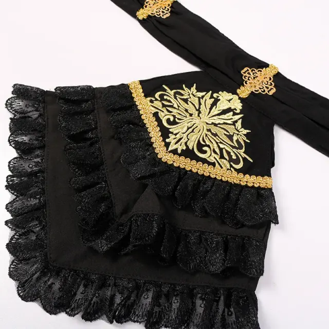 Men's Medieval Gothic Jacquard Cosplay Shirt Vest Pants Set detail 7