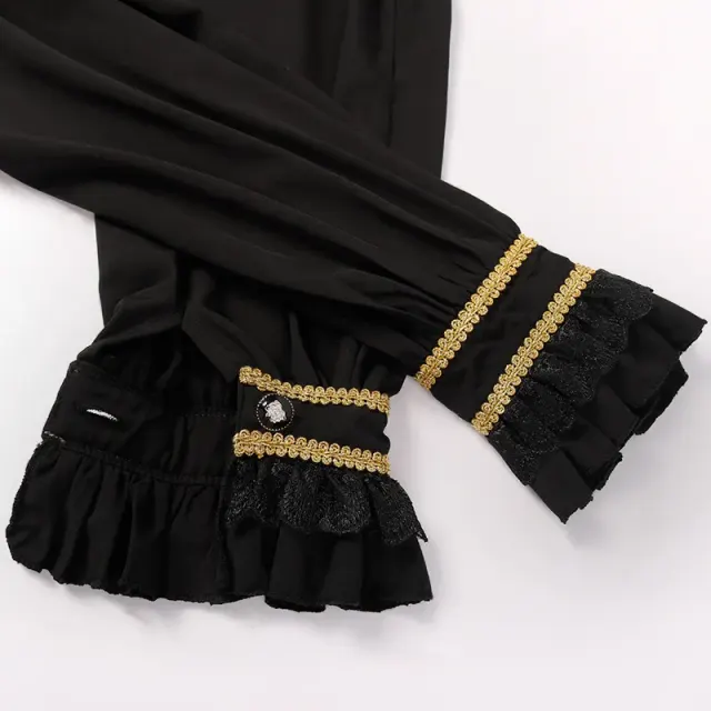 Men's Medieval Gothic Jacquard Cosplay Shirt Vest Pants Set detail 8
