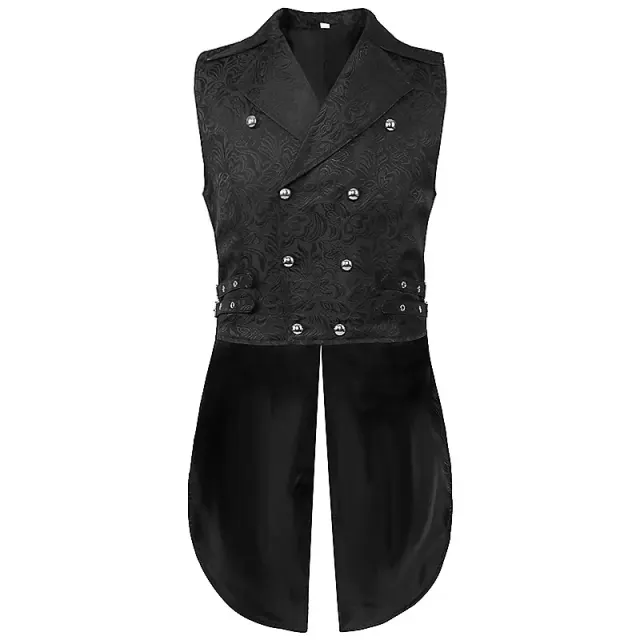 Men's Medieval Gothic Jacquard Cosplay Shirt Vest Pants Set detail 10