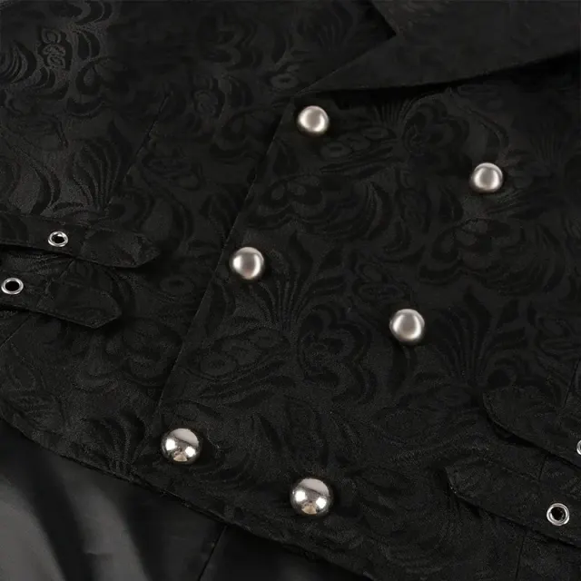 Men's Medieval Gothic Jacquard Cosplay Shirt Vest Pants Set detail 14