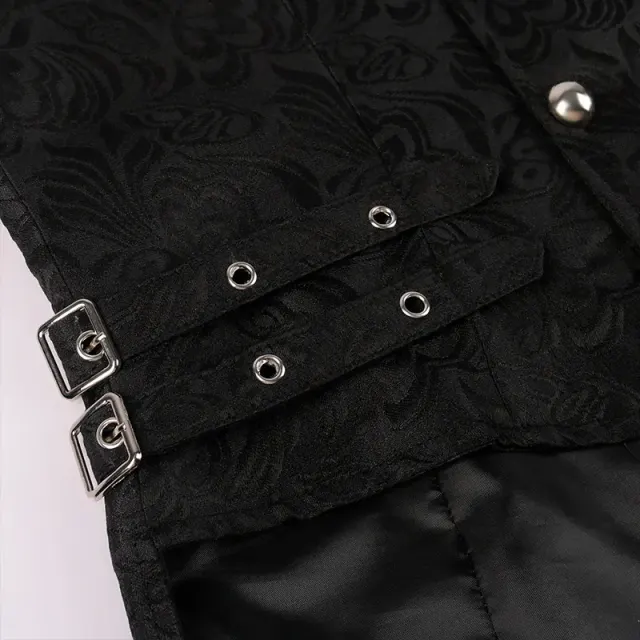 Men's Medieval Gothic Jacquard Cosplay Shirt Vest Pants Set detail 15