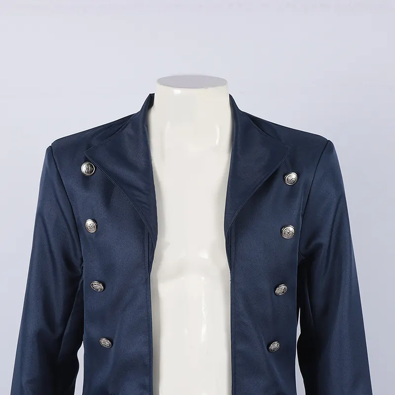 Men's Medieval Gothic Long Trench Coat for Halloween Cosplay detail 2