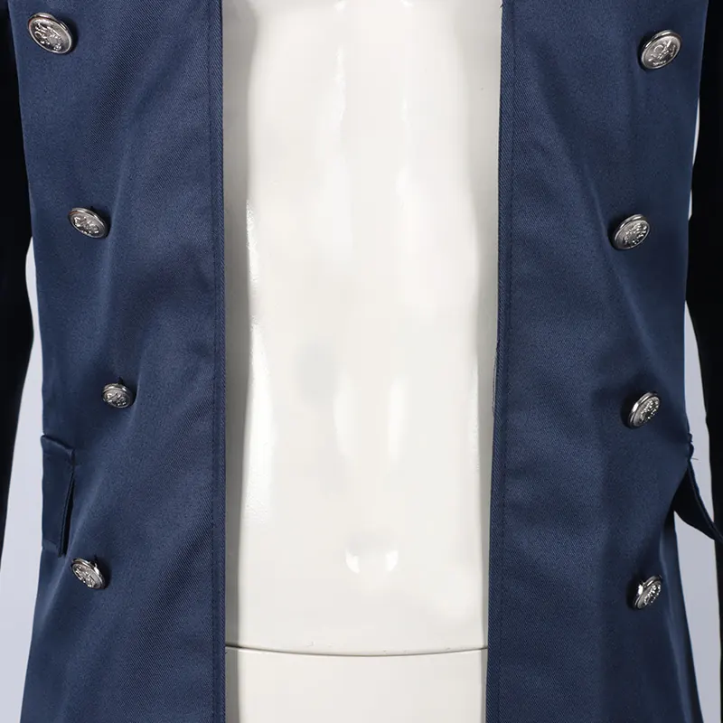 Men's Medieval Gothic Long Trench Coat for Halloween Cosplay detail 3
