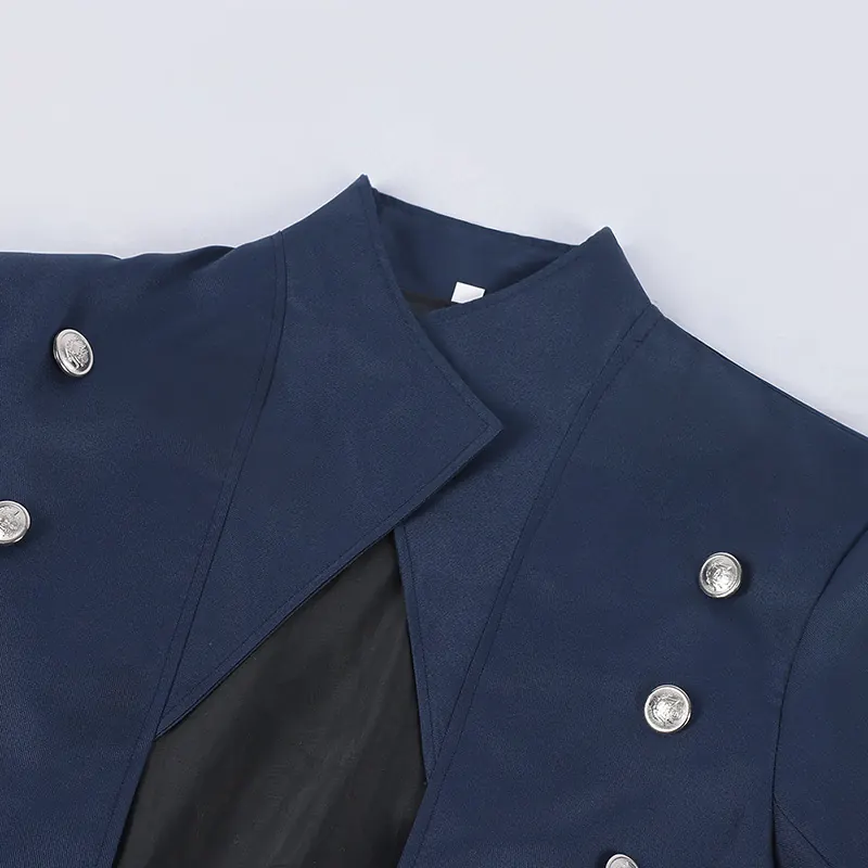 Men's Medieval Gothic Long Trench Coat for Halloween Cosplay detail 6