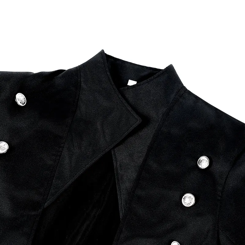 Men's Medieval Gothic Long Trench Coat for Halloween Cosplay detail 11