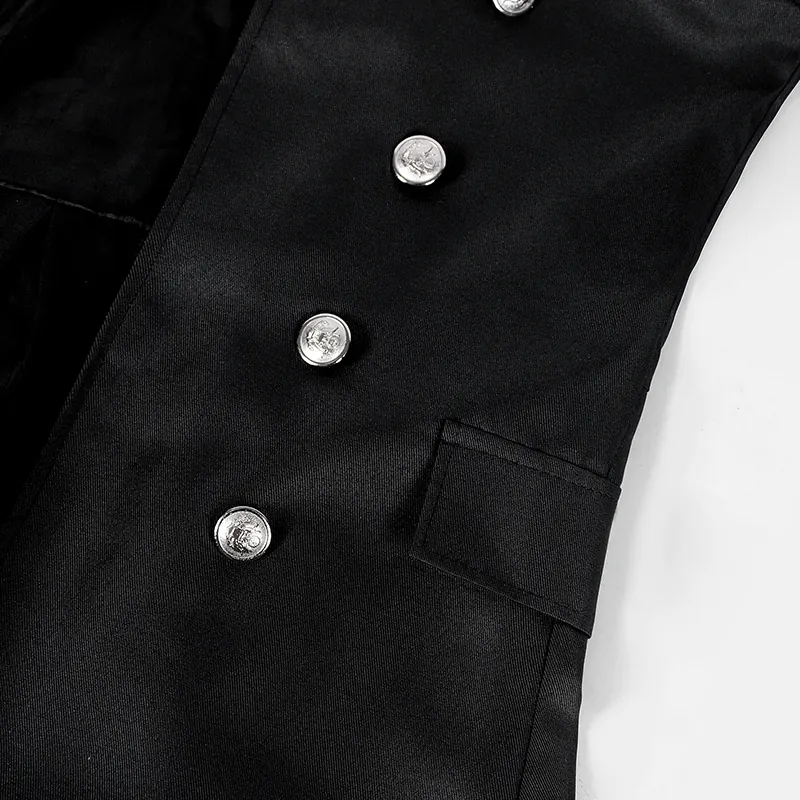 Men's Medieval Gothic Long Trench Coat for Halloween Cosplay detail 13
