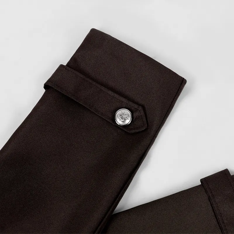 Men's Medieval Gothic Long Trench Coat for Halloween Cosplay detail 24
