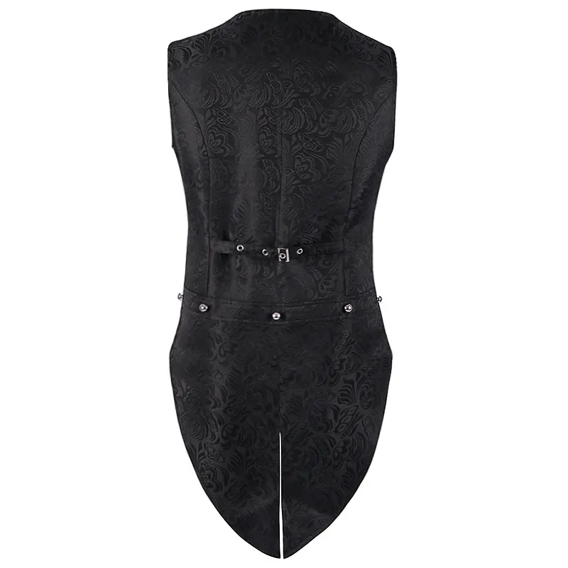 Men's Medieval Gothic Jacquard Tailcoat Vest Costume detail 8