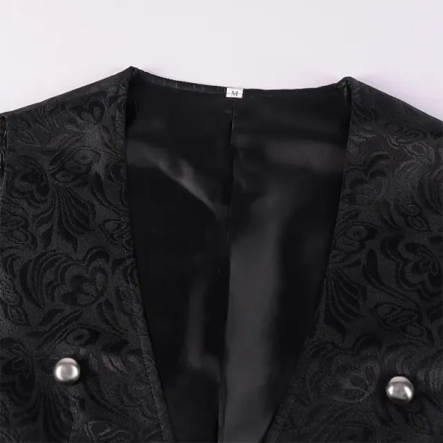 detalle de Disfraz de chaleco de frac jacquard gótico medieval para hombre 9