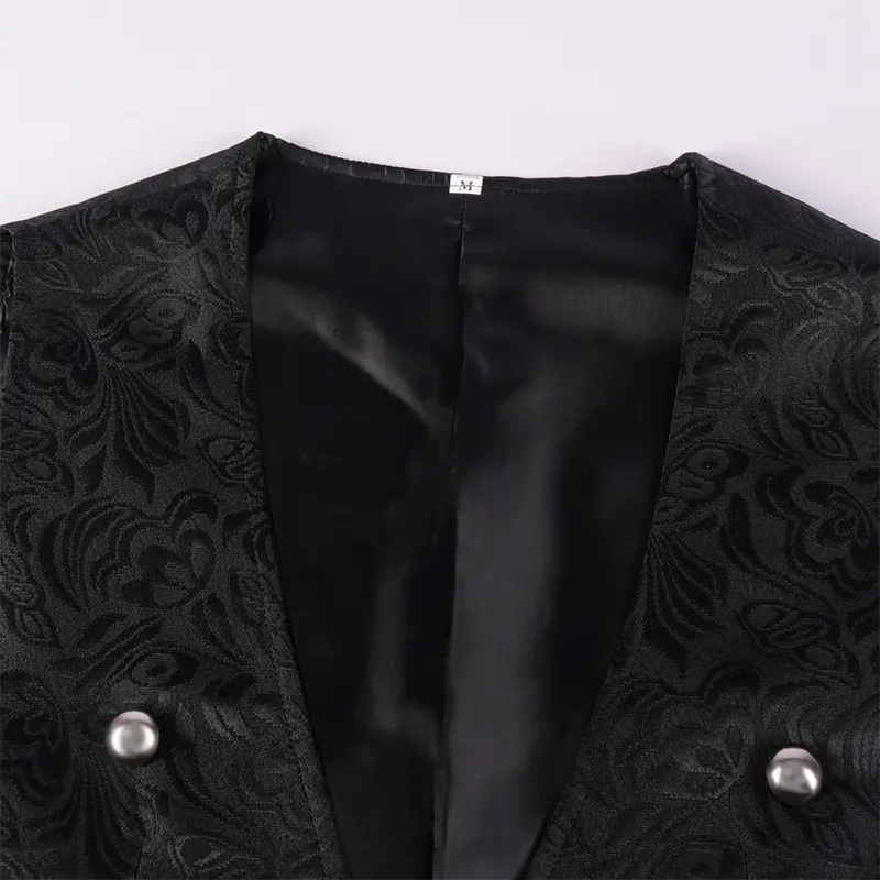 Men's Medieval Gothic Jacquard Tailcoat Vest Costume detail 9