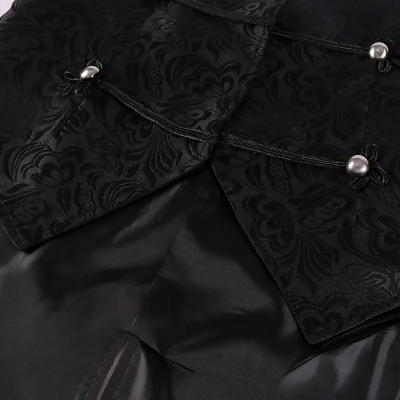 Men's Medieval Gothic Jacquard Tailcoat Vest Costume detail 12