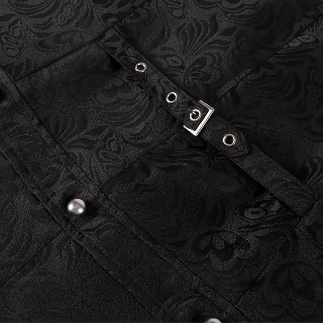 detalle de Disfraz de chaleco de frac jacquard gótico medieval para hombre 13