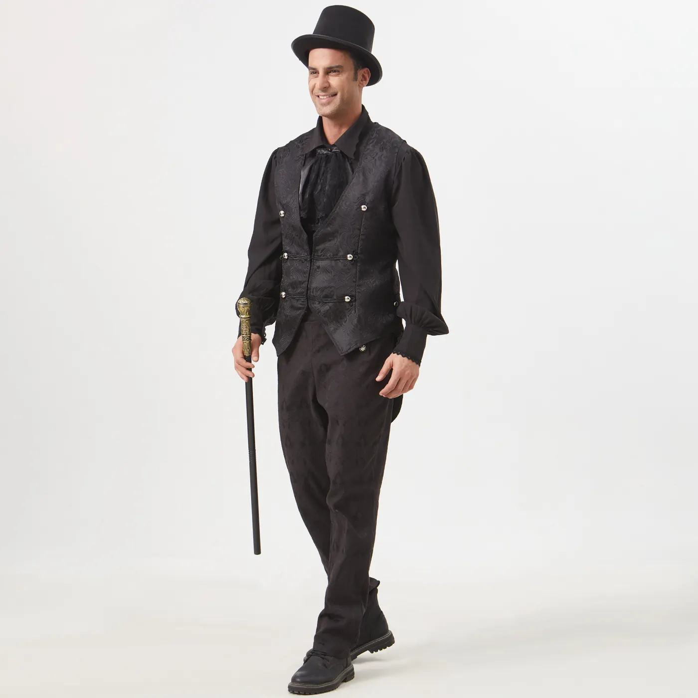 Men's Medieval Gothic Jacquard Tailcoat Vest Costume detail 14