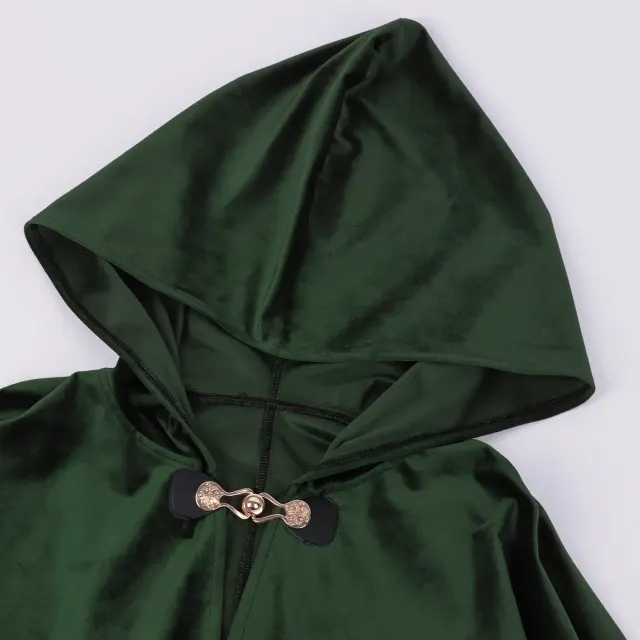 Men's Medieval Hooded Gothic Cloak for Cosplay and Halloween detail 4