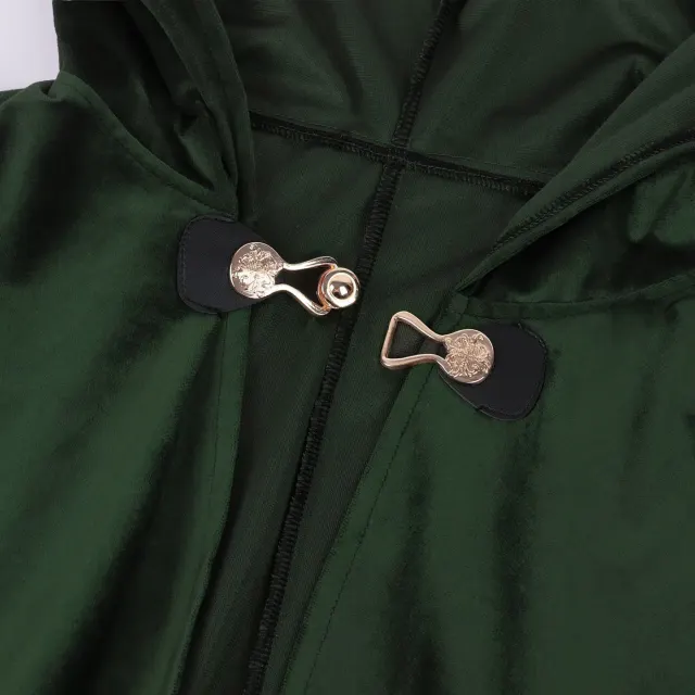 Men's Medieval Hooded Gothic Cloak for Cosplay and Halloween detail 6