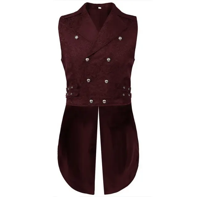 Men's Medieval Jacquard Cosplay Costume Set with Shirt & Pants detail 16