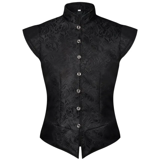 Men's Medieval Jacquard Short Vest Halloween Cosplay Costume detail 2
