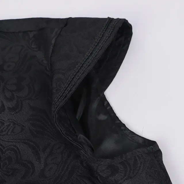 Men's Medieval Jacquard Short Vest Halloween Cosplay Costume detail 5