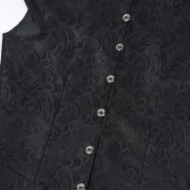 Men's Medieval Jacquard Short Vest Halloween Cosplay Costume detail 8