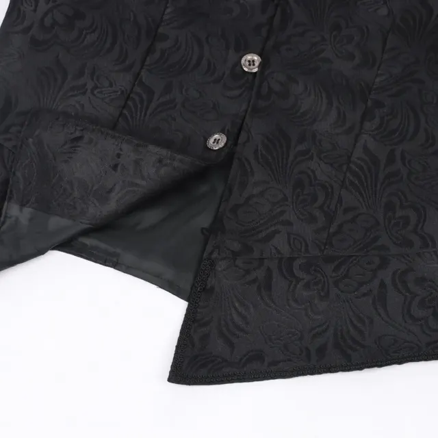 Men's Medieval Jacquard Short Vest Halloween Cosplay Costume detail 9