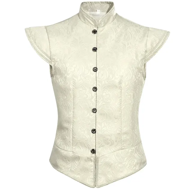 Men's Medieval Jacquard Short Vest Halloween Cosplay Costume detail 11