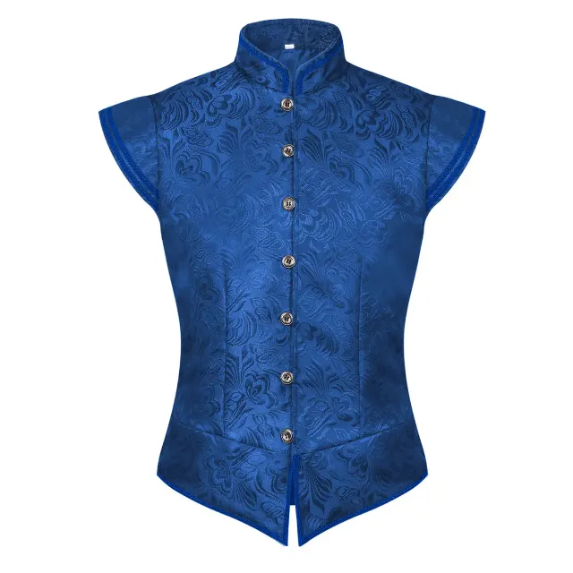 Men's Medieval Jacquard Short Vest Halloween Cosplay Costume detail 16