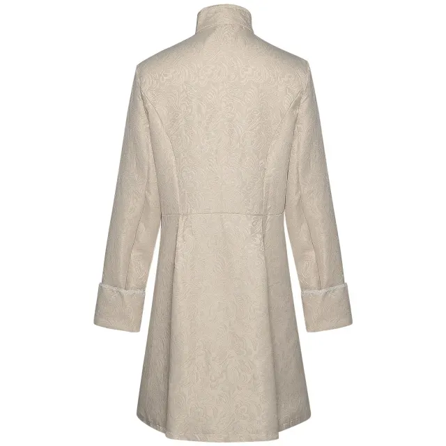 Men's Medieval Jacquard Stand-Collar Long Coat for Cosplay detail 3